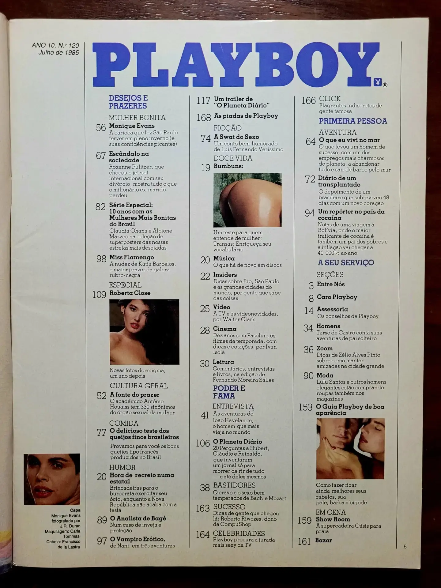 | Casa do Colecionador Playboy Nº 120 | Julho/1985 | Monique Evans | Pôster Duplo Presente + Encartes American Express - Imagem 2