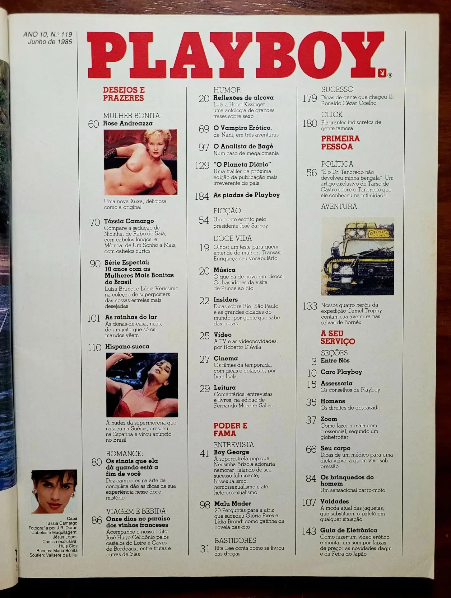 | Casa do Colecionador Playboy Nº 119 | Junho/1985 | Tássia Camargo | Edição São Paulo | Pôster Duplo Presente | Ótimo Estado - Imagem 2