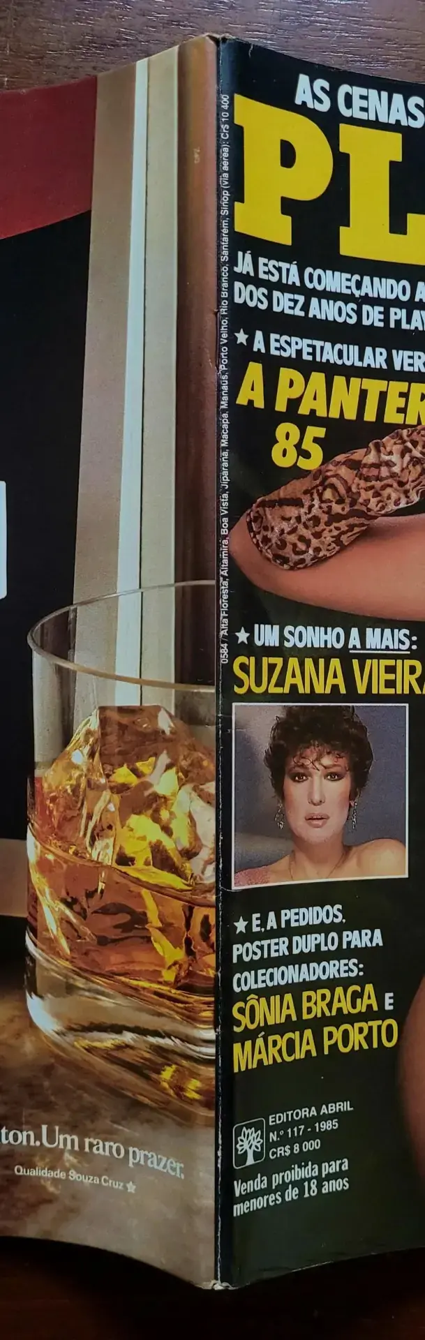 | Casa do Colecionador Playboy Nº 117 | Abril/1985 | Vera Lúcia – Pantera 85 | Pôster Duplo Sônia Braga e Márcia Porto | Capa Desdobrável - Imagem 3