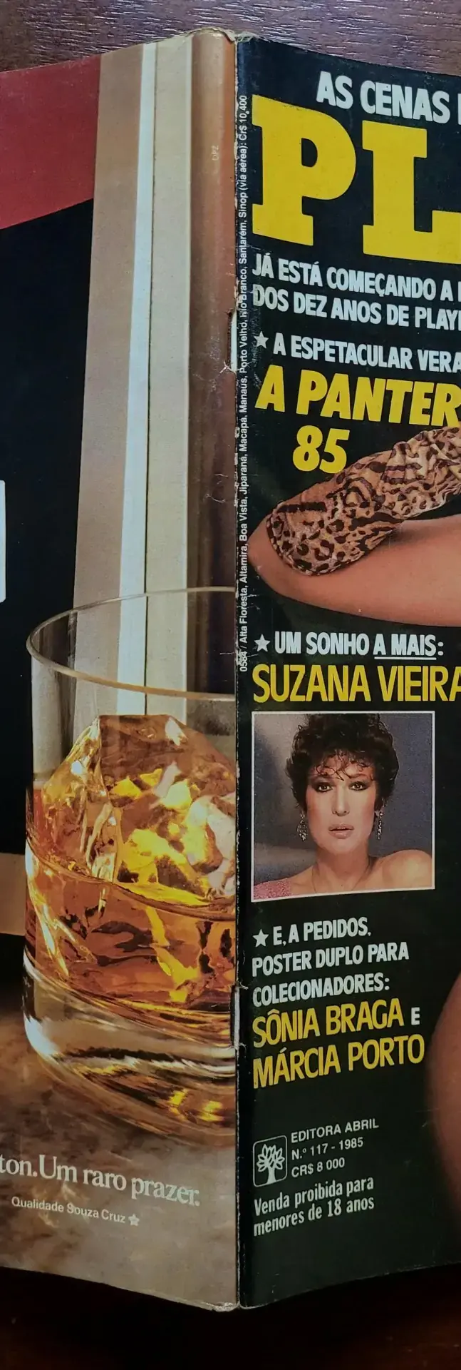 | Casa do Colecionador Playboy Nº 117 | Abril/1985 | Vera Lúcia – Pantera 85 | Pôster Duplo Sônia Braga e Márcia Porto | Capa Desdobrável - Imagem 4