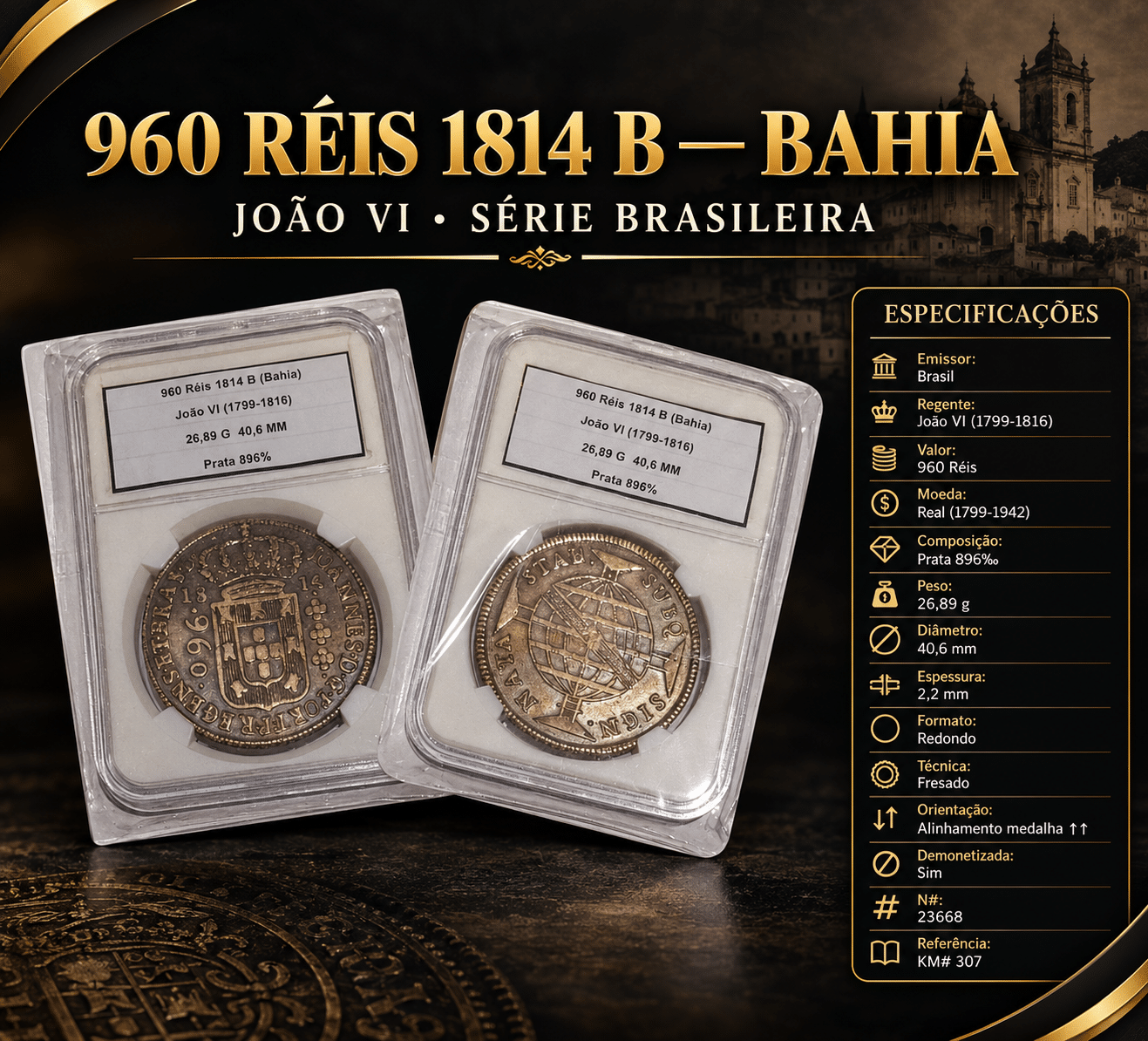 | Casa do Colecionador 960 Réis 1814 (B) Sku 2393