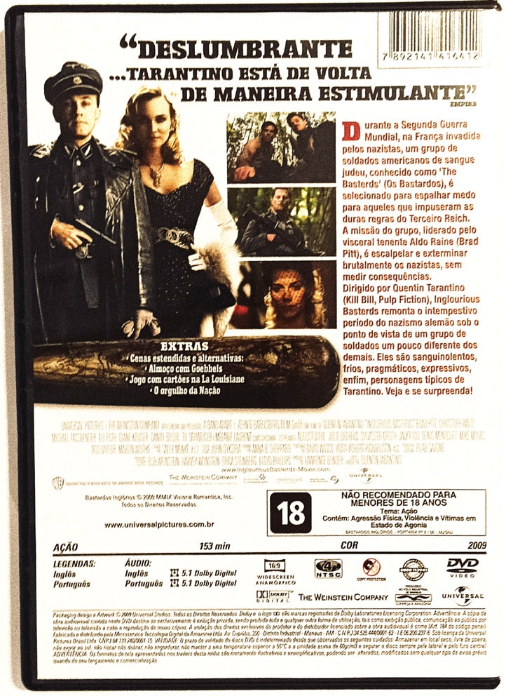 | Casa do Colecionador Bastardos Inglórios. DVD