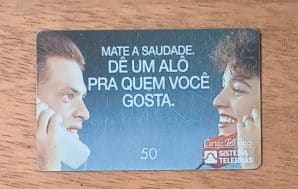 Cctb. Cartão telefone Brasil Telebrás 1994. Mate a saudade dê um alô pra