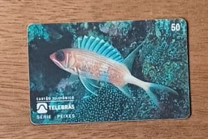 Cctb. Cartão telefone Brasil Telebrás 1995. Peixes Jaguariça.