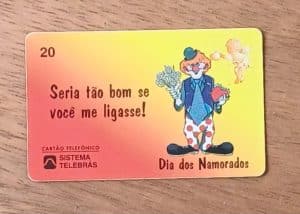 Cctb. Cartão telefone Brasil Telebrás 1997. Dia dos namorados.