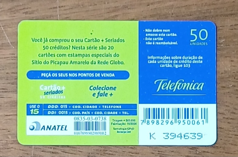 | Casa do Colecionador Cctb. Cartão telefone Brasil Telefônica 2004. Sítio do Picapau Amarelo.