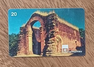 Cctb. Cartão telefone Brasil Telegoias 1998. Ruínas Igreja Nossa Senhora do Rosário dos pretos.