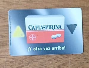 Ccte. Cartão telefone Argentina Telecom 1998. Mídia Cafiaspirina Bayer.