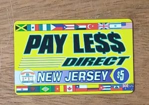 Cctp. Cartão telefone Pre pago PT1 Payless direct New Jersey.