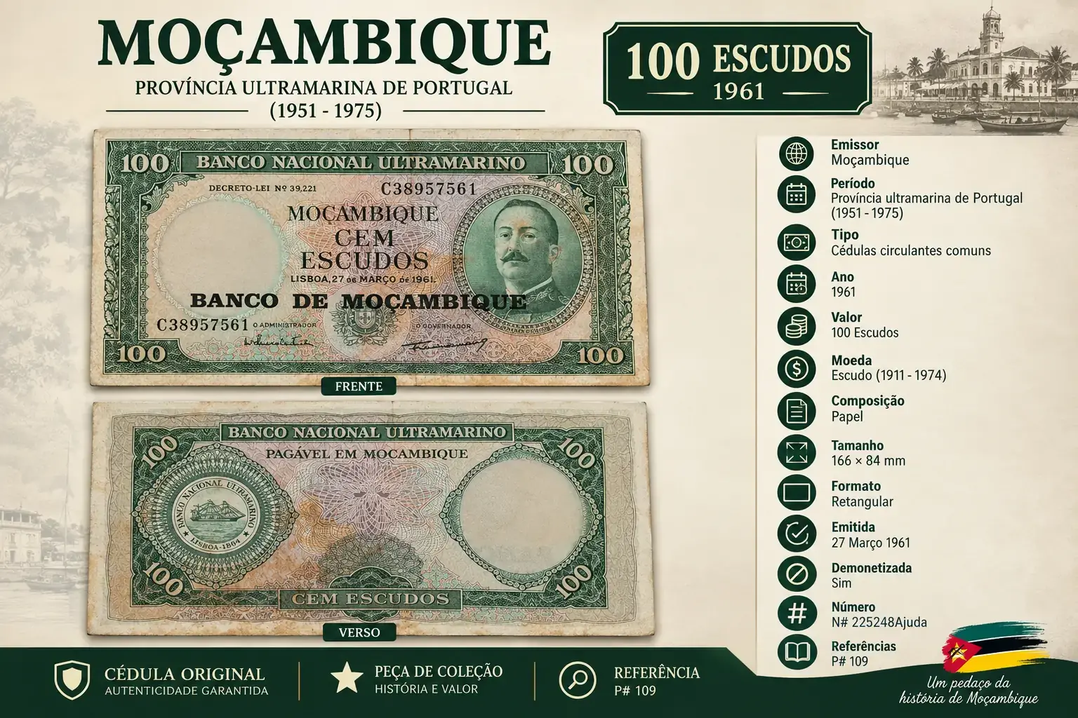 | Casa do Colecionador Cédulas do mundo Moçambique Sku 2362