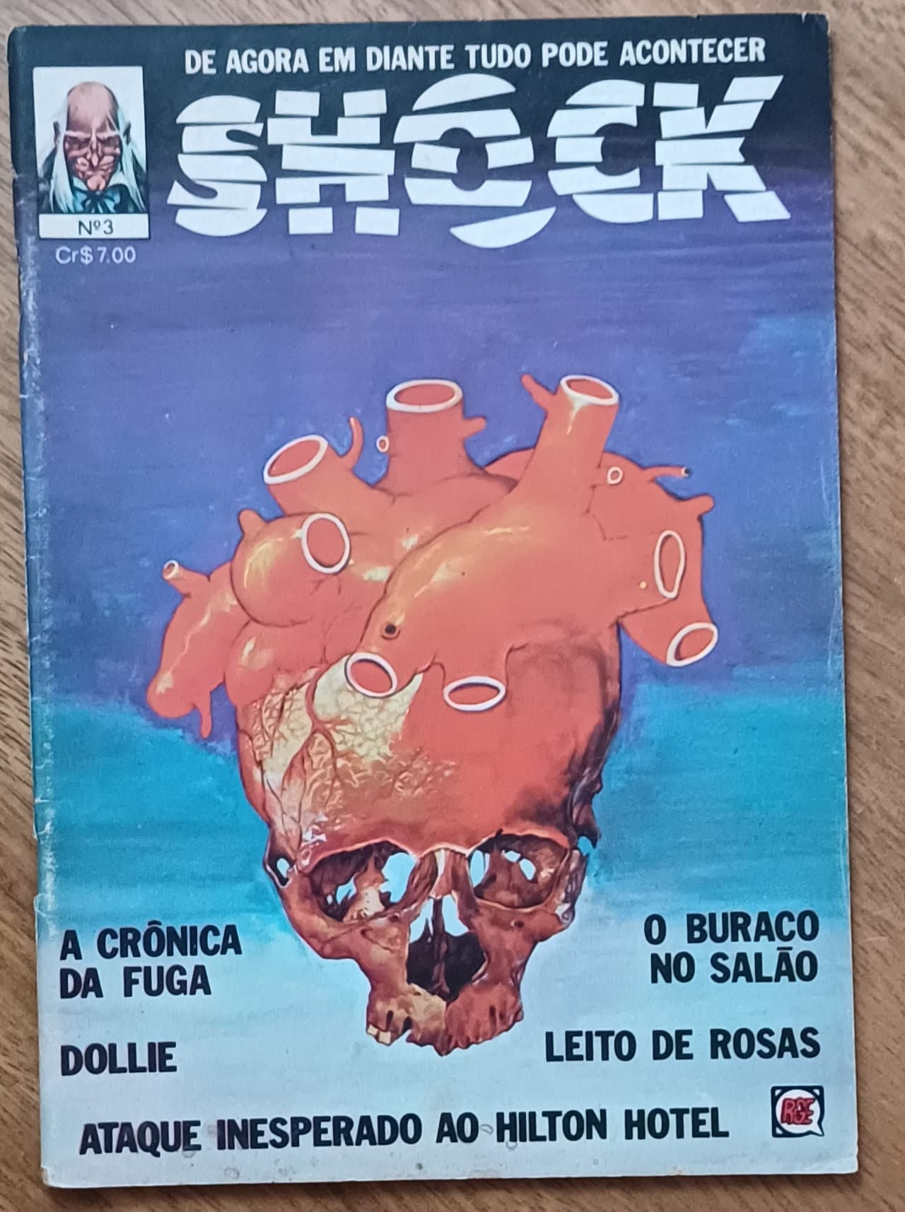 | Casa do Colecionador G24. Gibi Shock 3 ed RGE 1977. Crônica da fuga Leito de rosas.