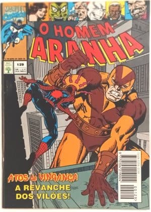 Homem-Aranha 1ª Série - n° 129, Atos de Vingança. Abril – 1994. HQ/Gibi raro.