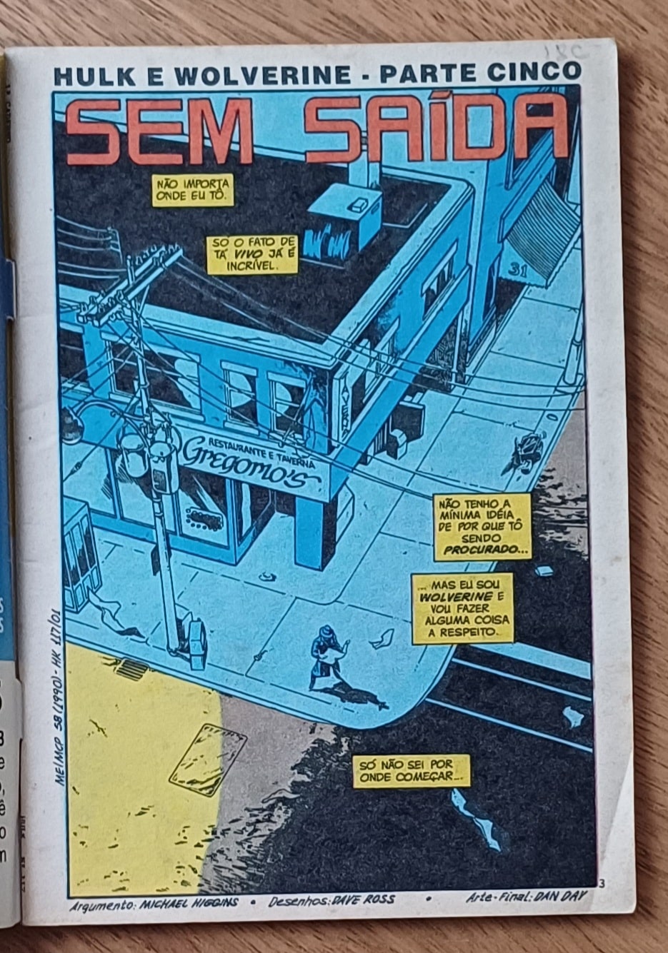 | Casa do Colecionador I26. Gibi Hulk 117 ed Abril 1993. Wolverine sem saída.