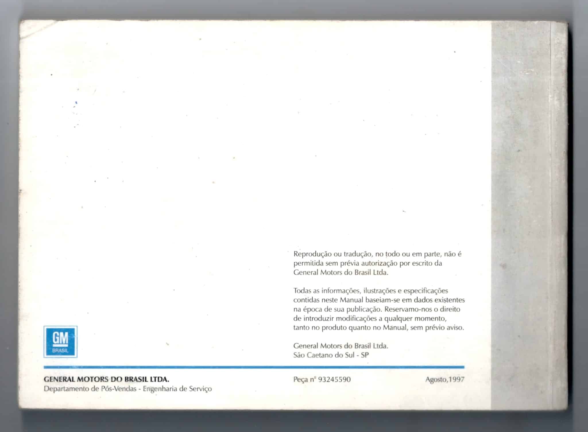 | Casa do Colecionador Manual Proprietario Chevrolet Corsa 1997