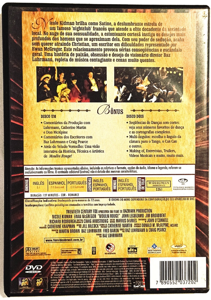 | Casa do Colecionador Moulin Rouge-Amor em Vermelho. DVD