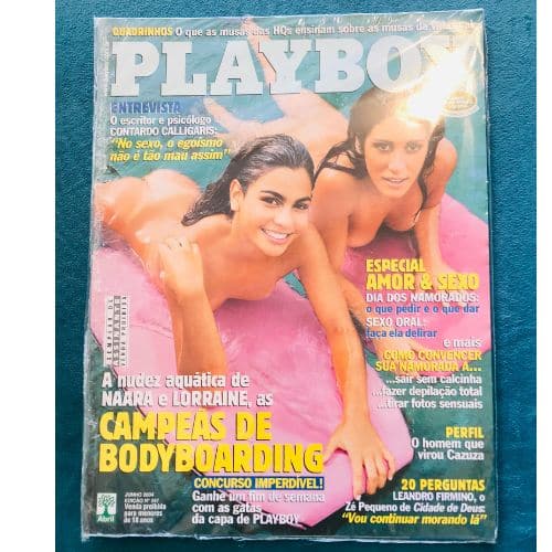 | Casa do Colecionador Playboy Naara e Lorraine - Campeãs de Bodyboarding - Nº 347 – Ano 2004 - Revista Lacrada
