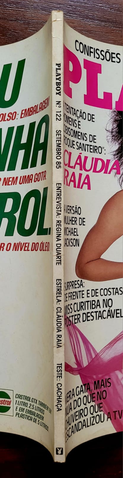 | Casa do Colecionador Playboy Nº 122 | Setembro/1985 | Cláudia Raia – Roque Santeiro | Pôster Miss Curitiba | Ótimo Estado