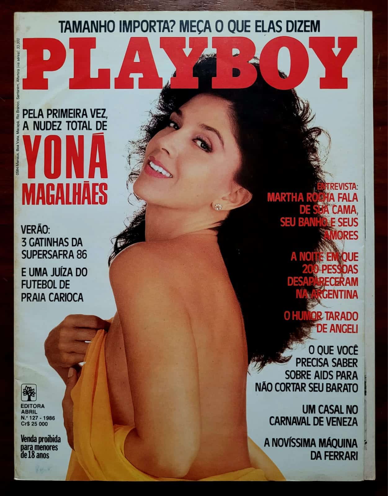 | Casa do Colecionador Playboy Nº 127 | Fevereiro/1986 | Yoná Magalhães | Pôster Kathy Shower Presente | Ótimo Estado