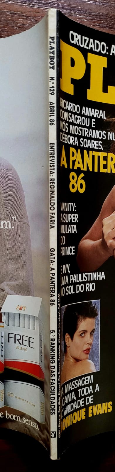 | Casa do Colecionador Playboy Nº 129 | Abril/1986 | Débora Soares – A Pantera 86 | Pôster Presente | Capa Desdobrável Recortada