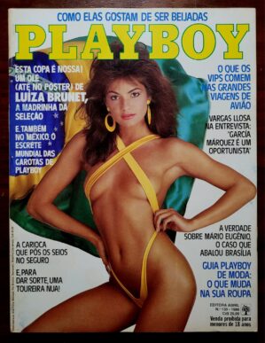 Playboy Nº 130 | Maio/1986 | Luiza Brunet | Pôster Presente | 3ª Capa na Playboy