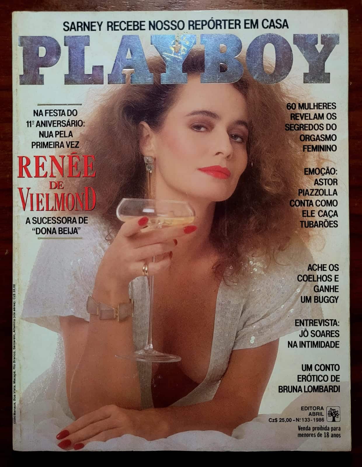 | Casa do Colecionador Playboy Nº 133 | Agosto/1986 | Renée de Vielmond | Pôster Teri Weigel | Edição de 11º Aniversário