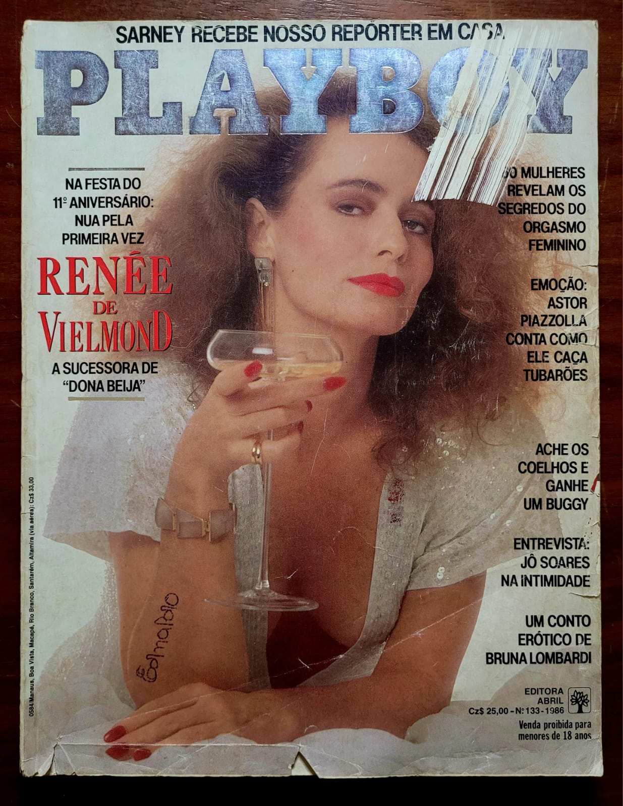 | Casa do Colecionador Playboy Nº 133 | Agosto/1986 | Renée de Vielmond | Pôster Teri Weigel | Edição de 11º Aniversário