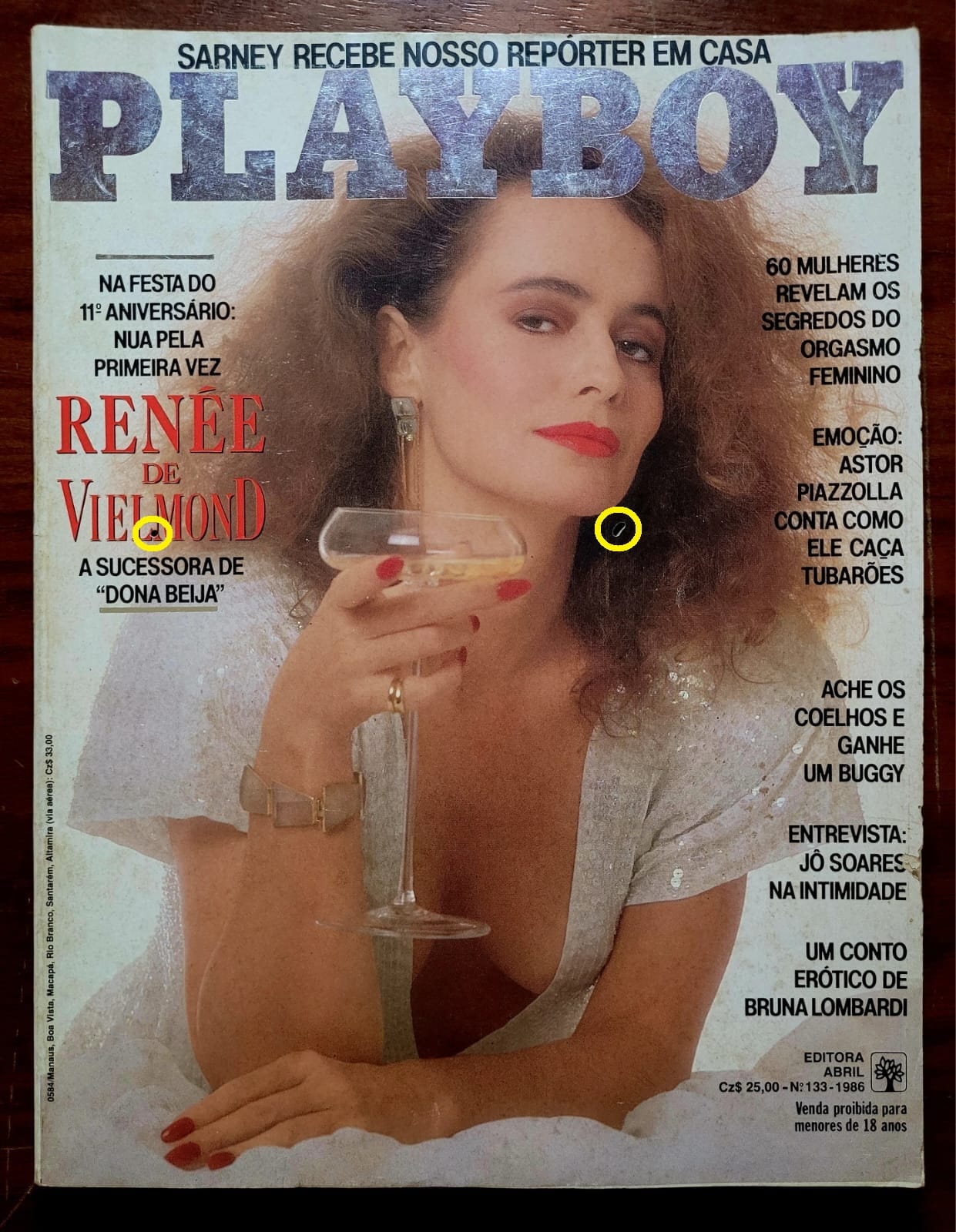 | Casa do Colecionador Playboy Nº 133 | Agosto/1986 | Renée de Vielmond | Pôster Teri Weigel | Edição de 11º Aniversário