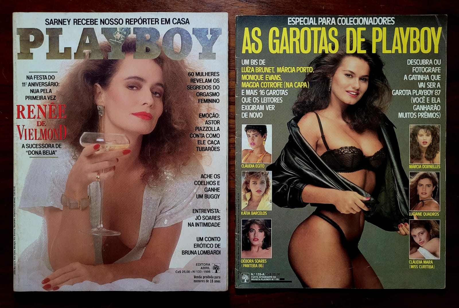 | Casa do Colecionador Playboy Nº 133 + Especial 133-A | Agosto/1986 | Renée de Vielmond | Pôster Teri Weigel | Edição de 11º Aniversário