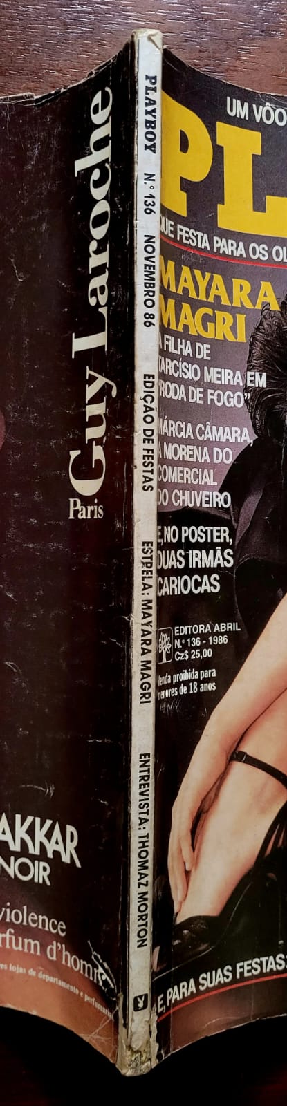 | Casa do Colecionador Playboy Nº 136 | Novembro/1986 | Mayara Magri | Pôster Duplo Ana e Ângela com defeito | Edição de banca