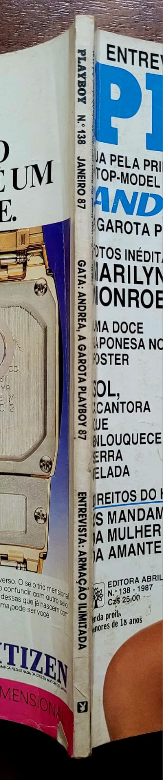 | Casa do Colecionador Playboy Nº 138 | Janeiro/1987 | Andrea Hetmanek - Garota Playboy 87 | Pôster Reiko Sugano Presente
