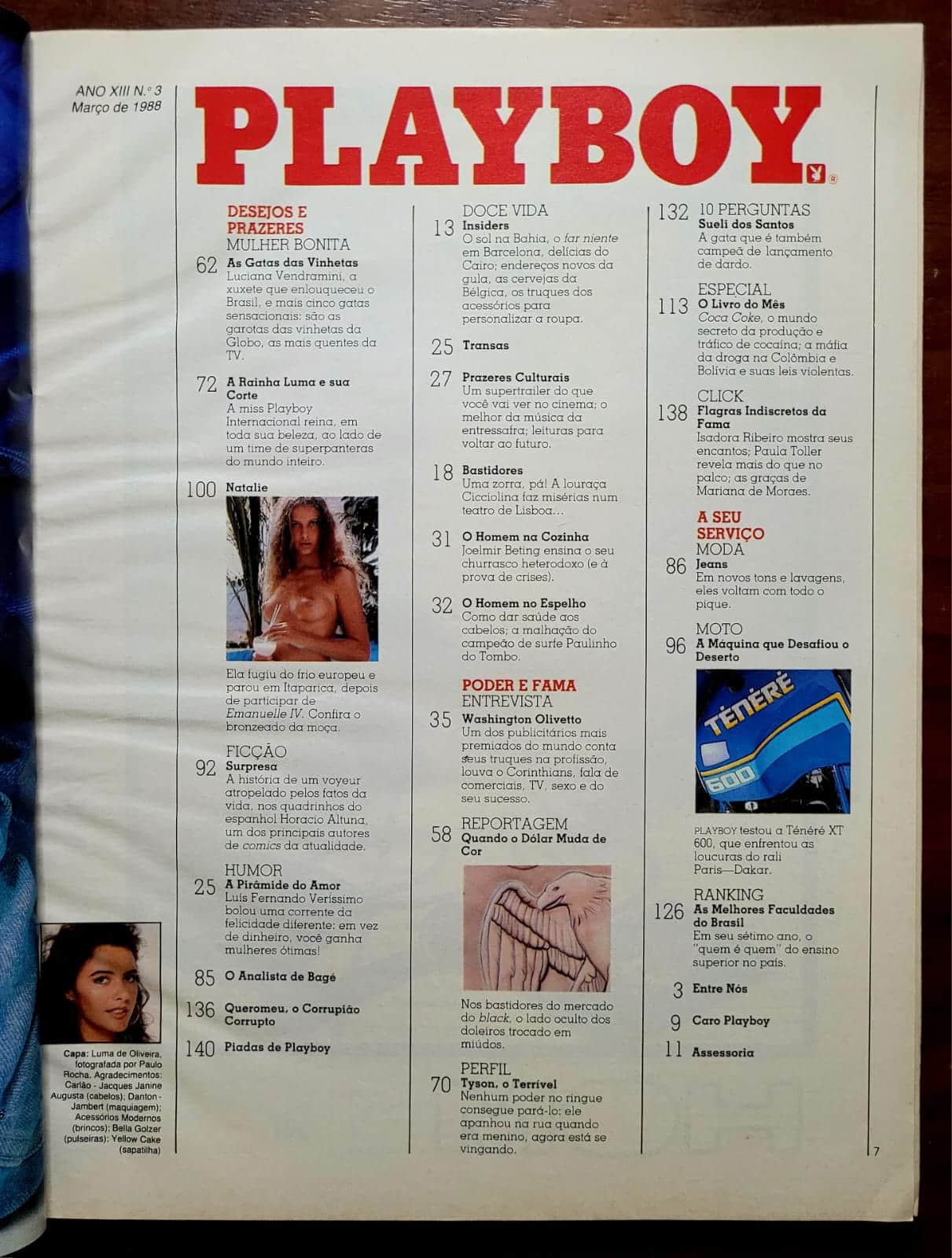 | Casa do Colecionador Playboy Nº 152 | Março/1988 | Luma de Oliveira - Miss Playboy Internacional | Exemplar de Assinante | Pôster Presente