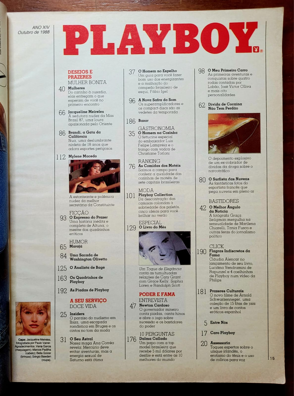 | Casa do Colecionador Playboy Nº 159 | Outubro/1988 | Jacqueline Meirelles – Miss Brasil 1987 | Pôster Ausente | Edição Regular de Banca