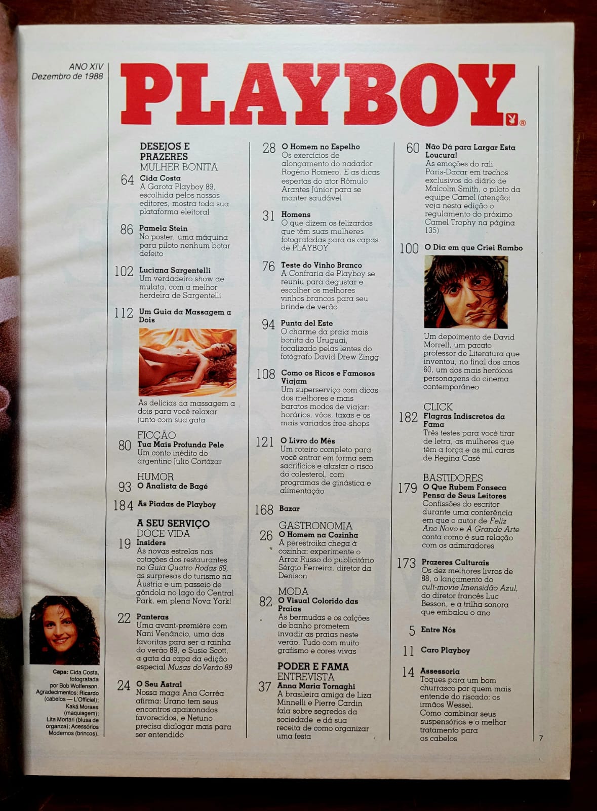| Casa do Colecionador Playboy Nº 161 | Dezembro/1988 | Cida Costa – Garota Playboy 89 | Pôster da Pamela Stein Presente | Exemplar de Assinante