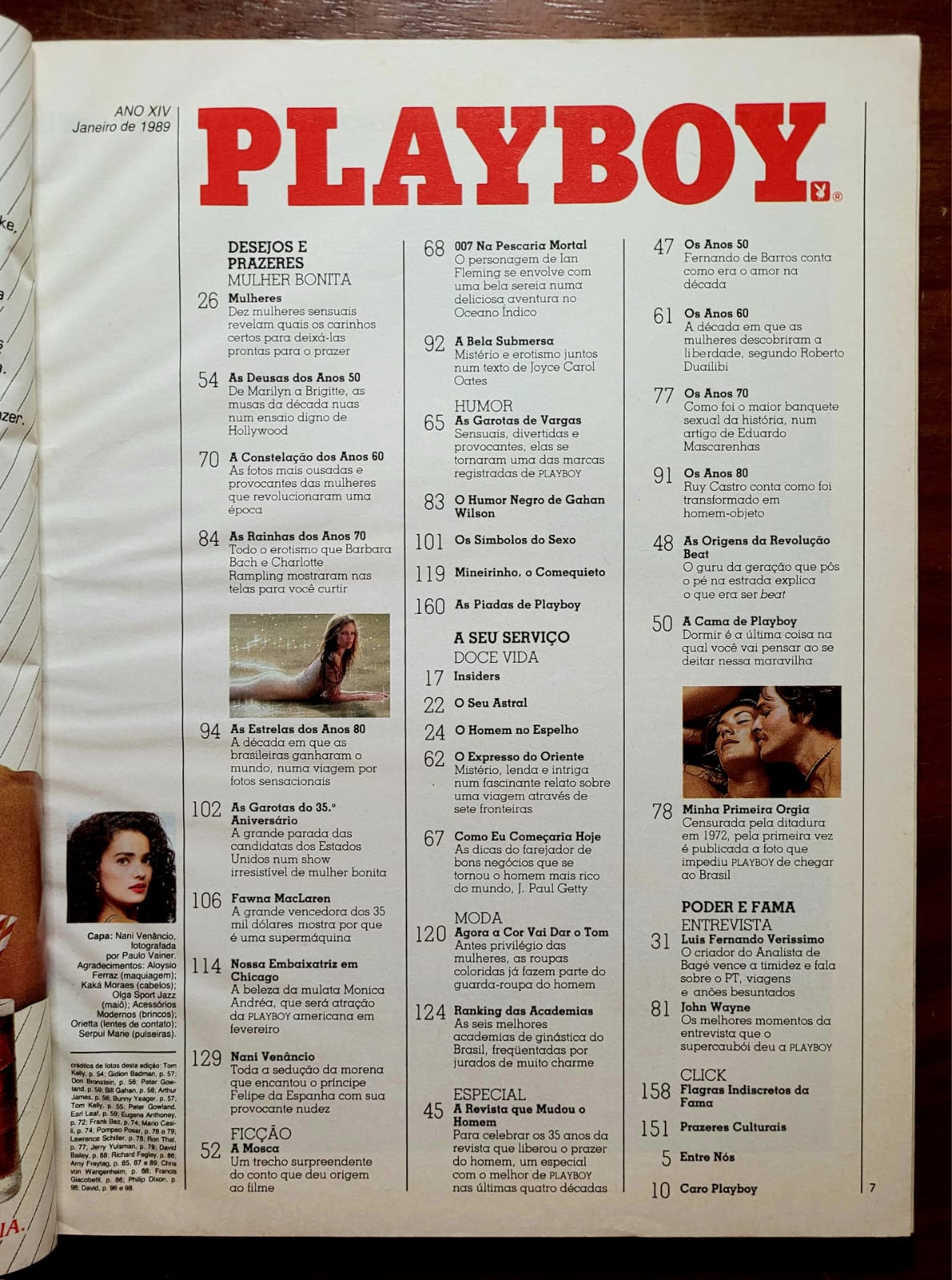 | Casa do Colecionador Playboy Nº 162 | Janeiro/1989 | Nani Venâncio | Edição de Gala | Pôster Presente | Exemplar de Assinante