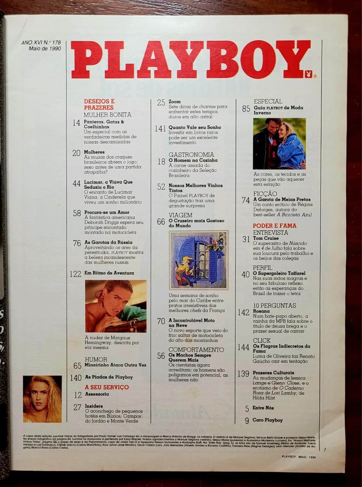 | Casa do Colecionador Playboy Nº 178 | Maio/1990 | Lucimar Viana | Pôster de Débora Driggs Presente | Exemplar de Assinante