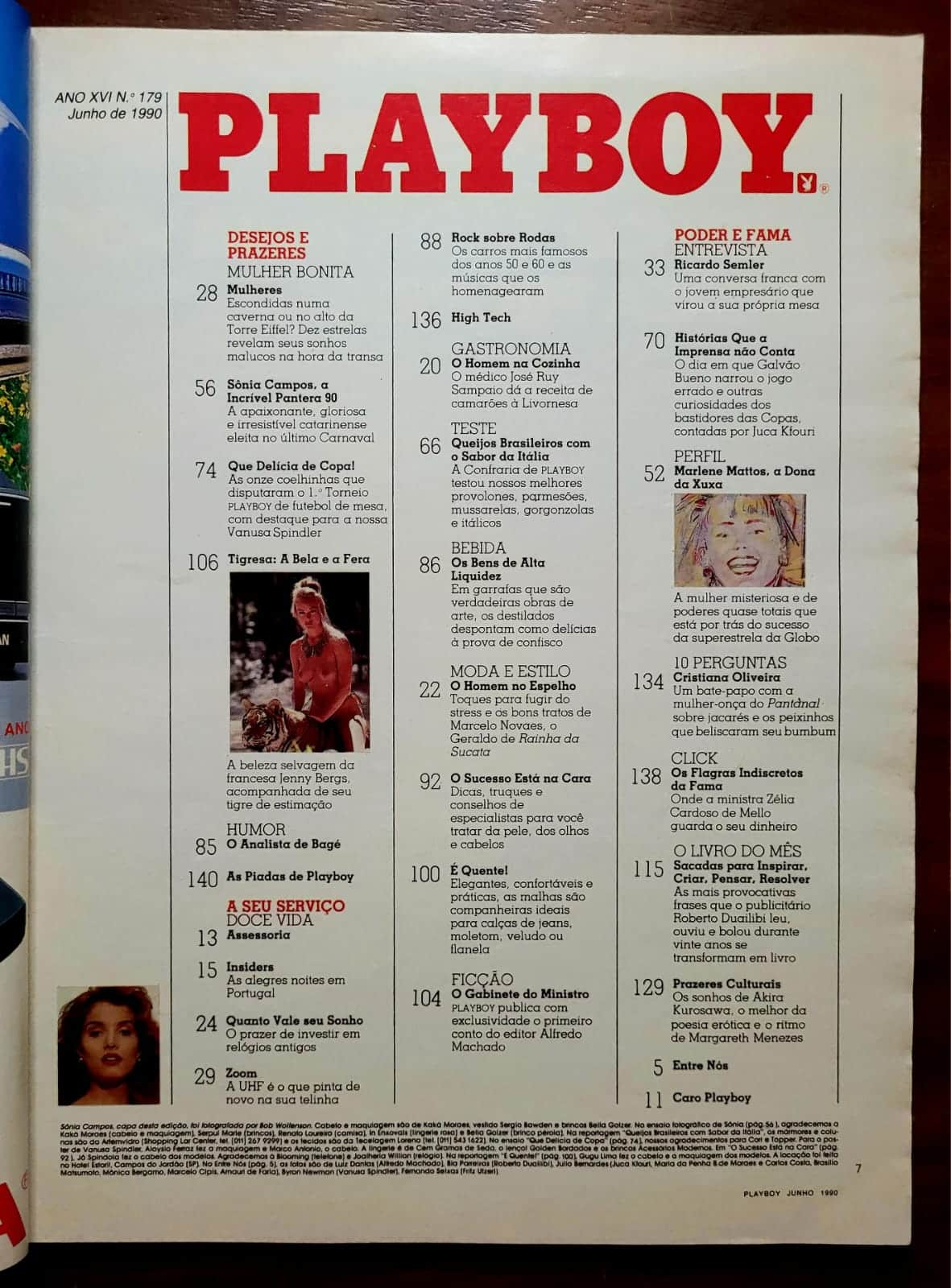 | Casa do Colecionador Playboy Nº 179 | Junho/1990 | Sônia Campos — Pantera 90 | Pôster da Vanusa Spindler Presente | Edição de Banca