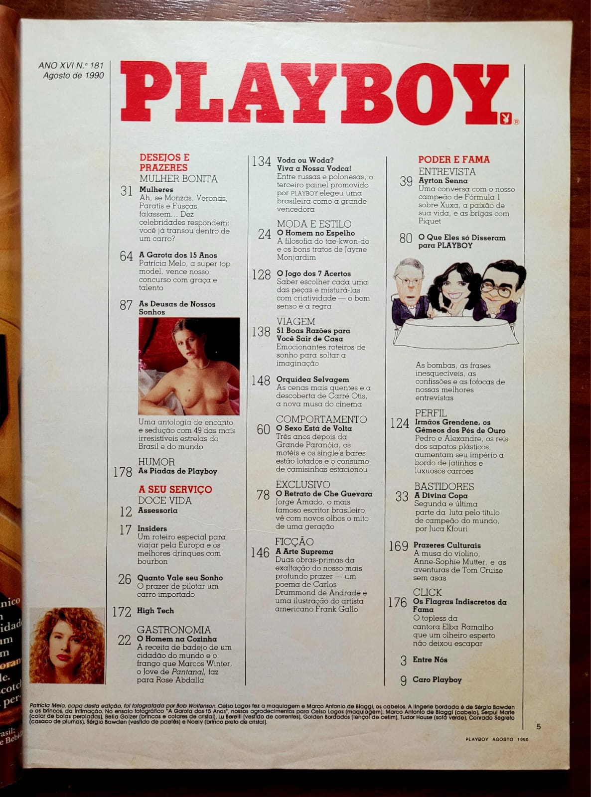 | Casa do Colecionador Playboy Nº 181 | Agosto/1990 | Patrícia Melo | Edição de Aniversário 15 Anos | Pôster AUSENTE