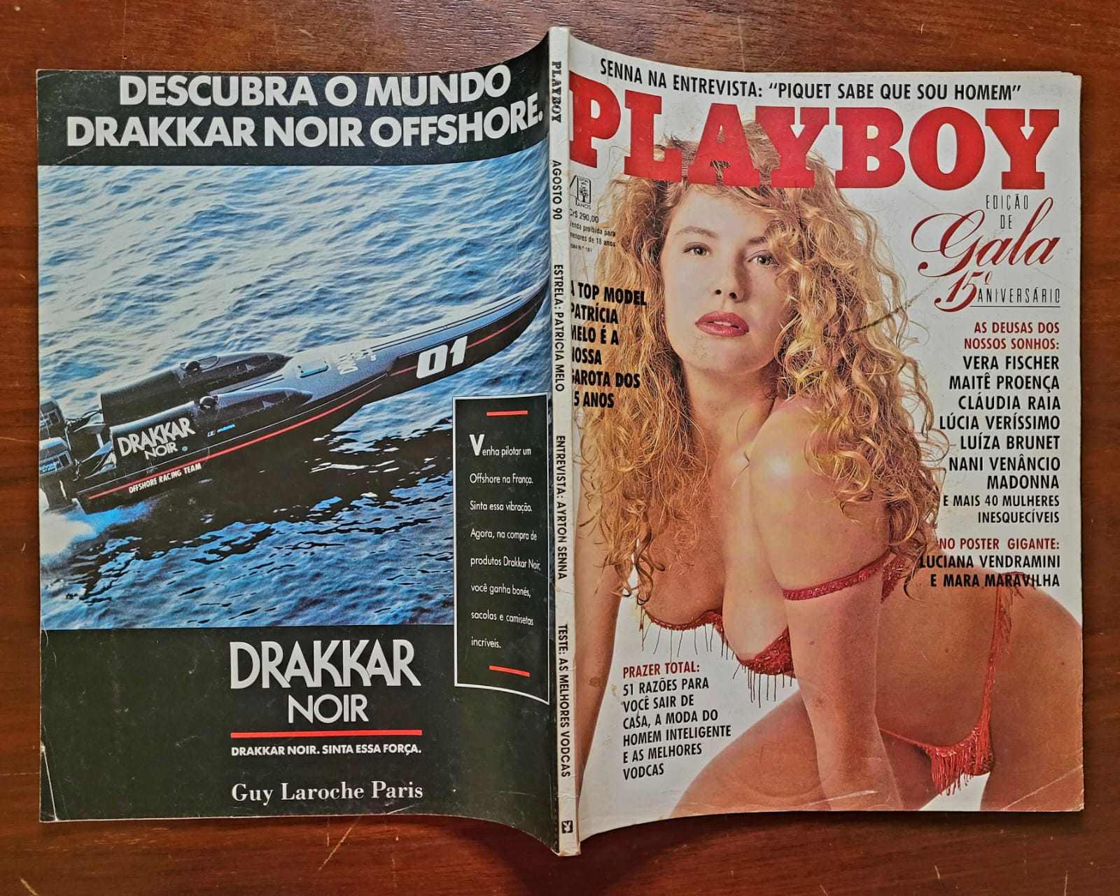 | Casa do Colecionador Playboy Nº 181 | Agosto/1990 | Patrícia Melo | Edição de Aniversário 15 Anos | Pôster AUSENTE
