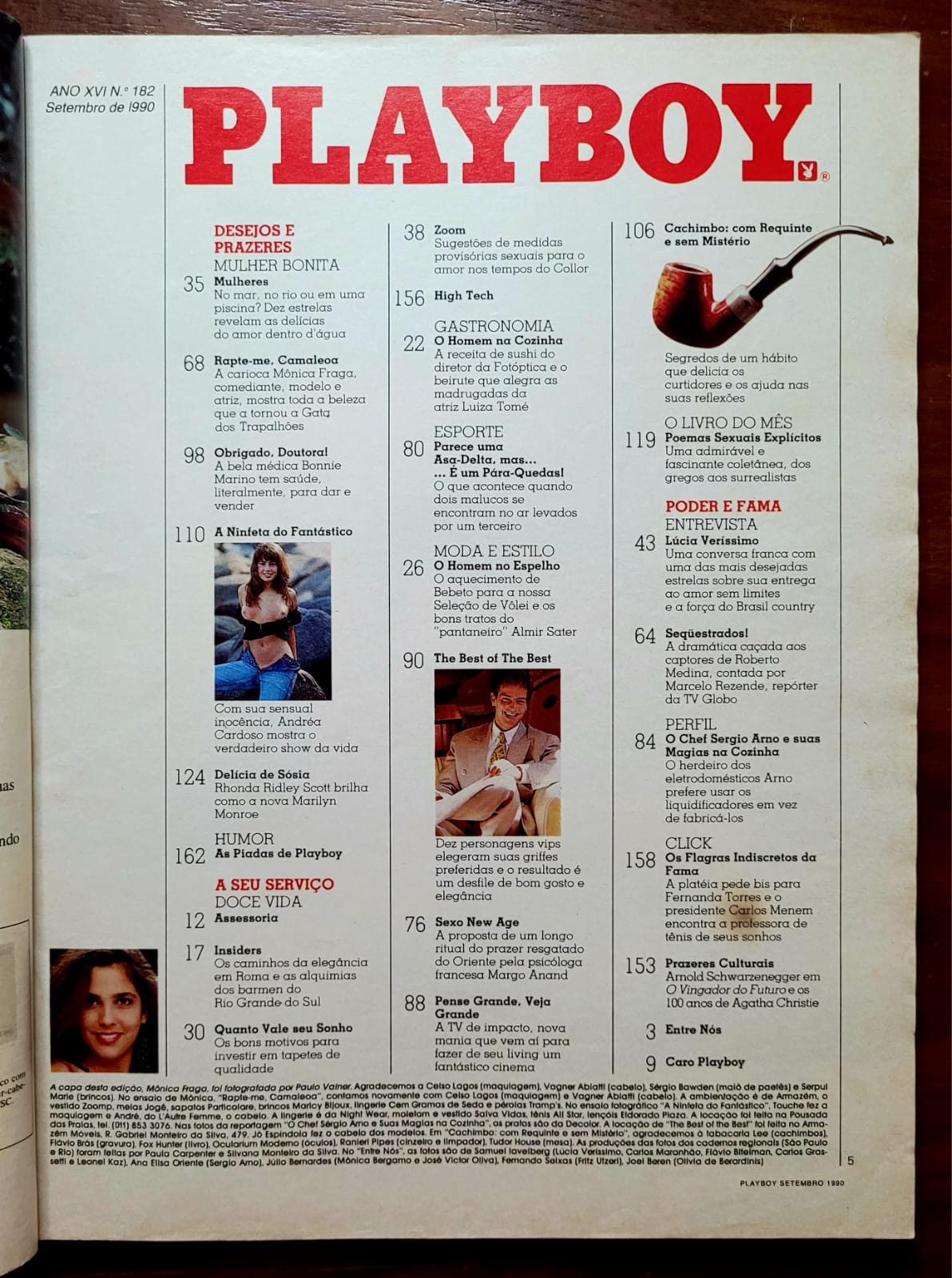 | Casa do Colecionador Playboy Nº 182 | Setembro/1990 | Mônica Fraga - A Gata dos Trapalhões | Pôster de Bonnie Marino Presente