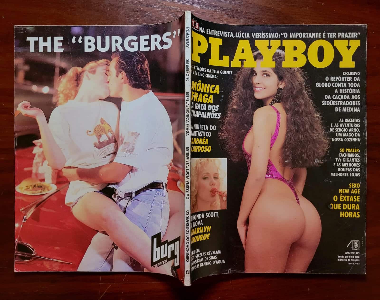 | Casa do Colecionador Playboy Nº 182 | Setembro/1990 | Mônica Fraga - A Gata dos Trapalhões | Pôster de Bonnie Marino Presente
