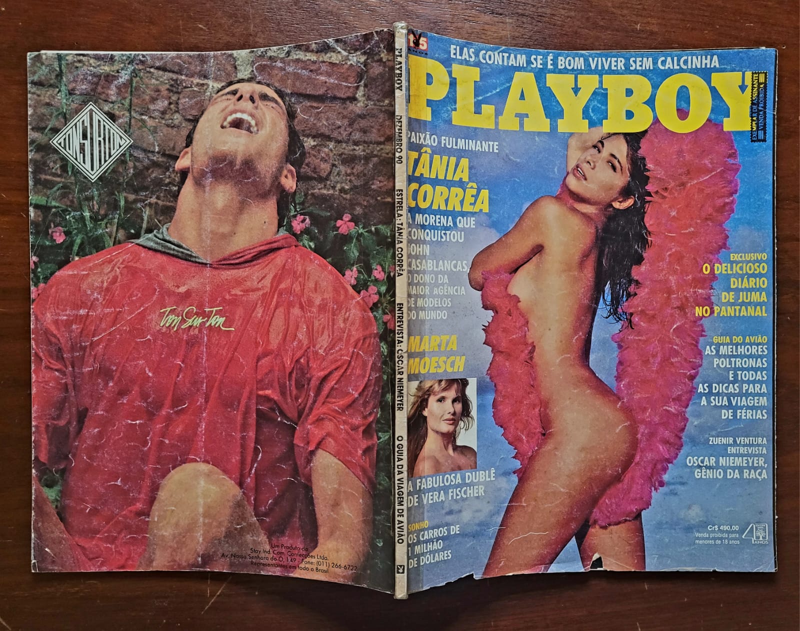 | Casa do Colecionador Playboy Nº 185 | Dezembro/1990 | Tânia Corrêa | Pôster de Morgan Fox Presente | Exemplar de Assinante