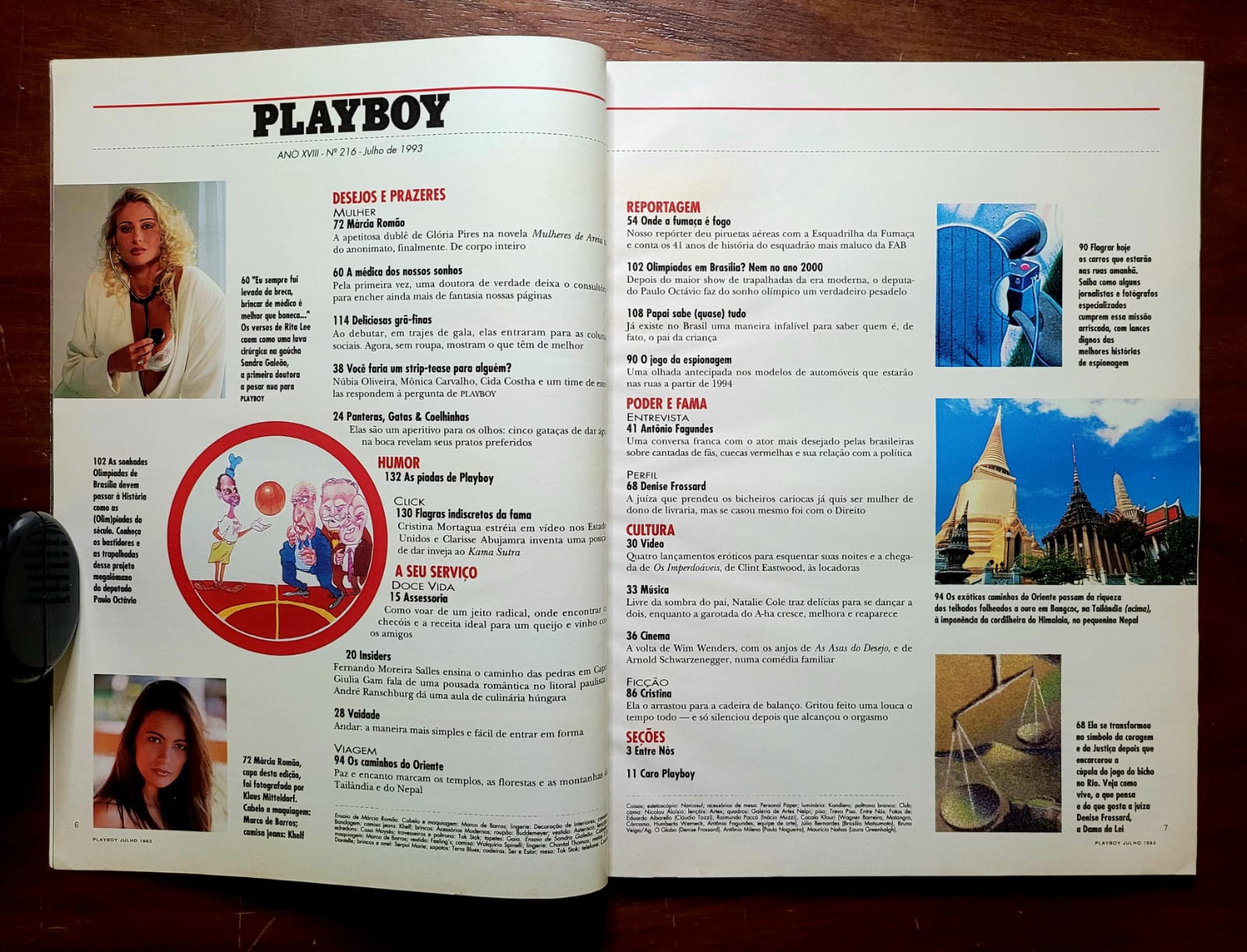 | Casa do Colecionador Playboy Nº 216 | Julho/1993 | Márcia Romão | Pôster Presente | Edição Regular de Banca