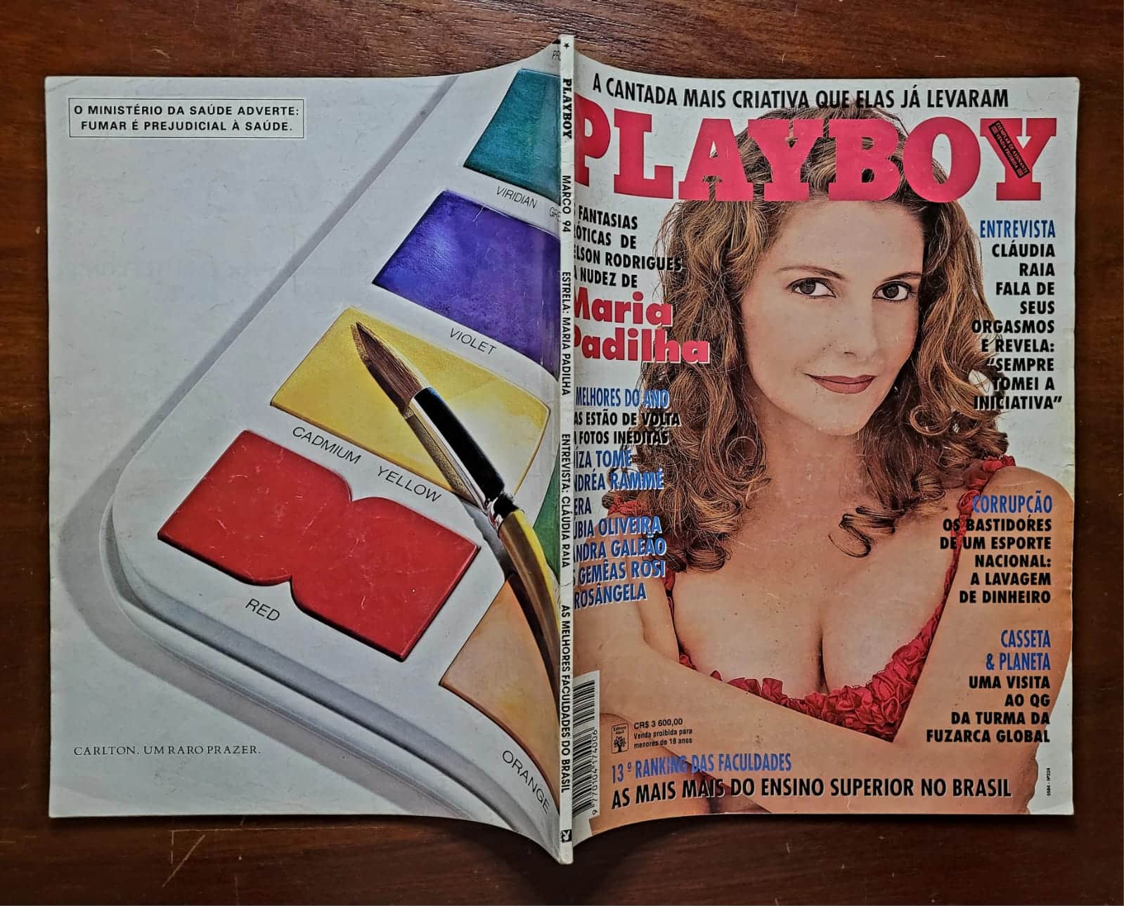 | Casa do Colecionador Playboy Nº 224 | Março/1994 | Maria Padilha | Exemplar de Assinante | Pôster de Amanda Hope Presente