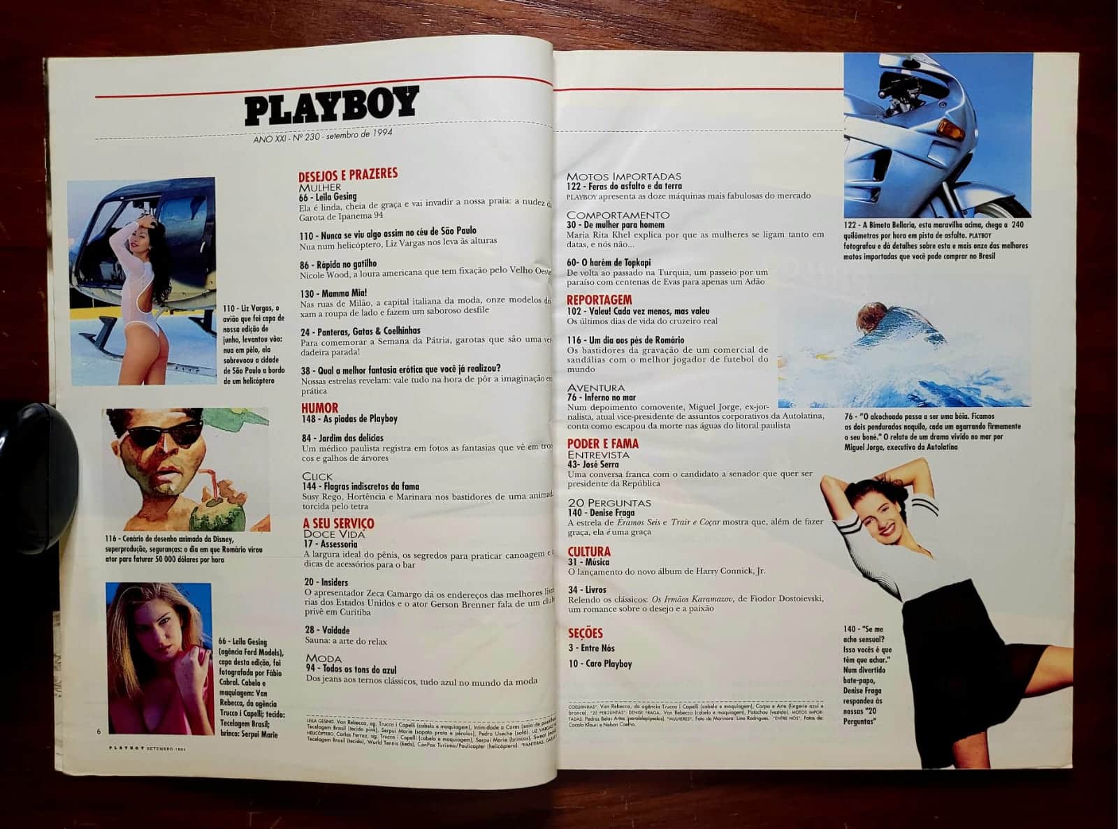 | Casa do Colecionador Playboy Nº 230 | Setembro/1994 | Leila Gesing | Garota de Ipanema 94 | Pôster de Nicole Wood Presente