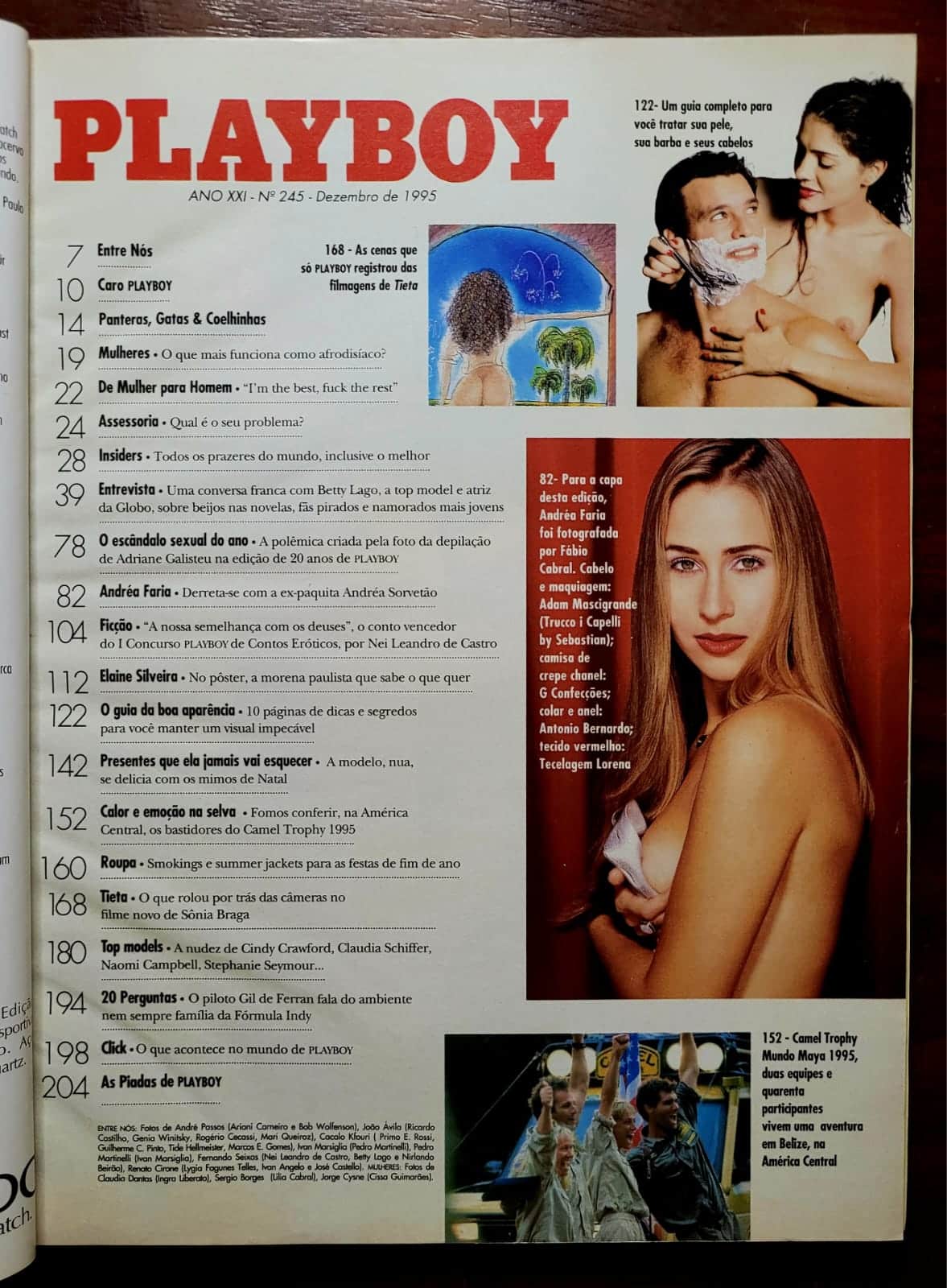 | Casa do Colecionador Playboy Nº 245 | Dezembro/1995 | Andréa Sorvetão - A Eterna Paquita | Pôster de Elaine Silveira | Exemplar de Assinante