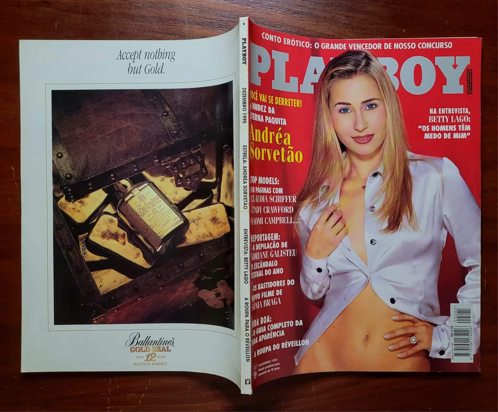 | Casa do Colecionador Playboy Nº 245 | Dezembro/1995 | Andréa Sorvetão - A Eterna Paquita | Pôster de Elaine Silveira | Exemplar de Assinante