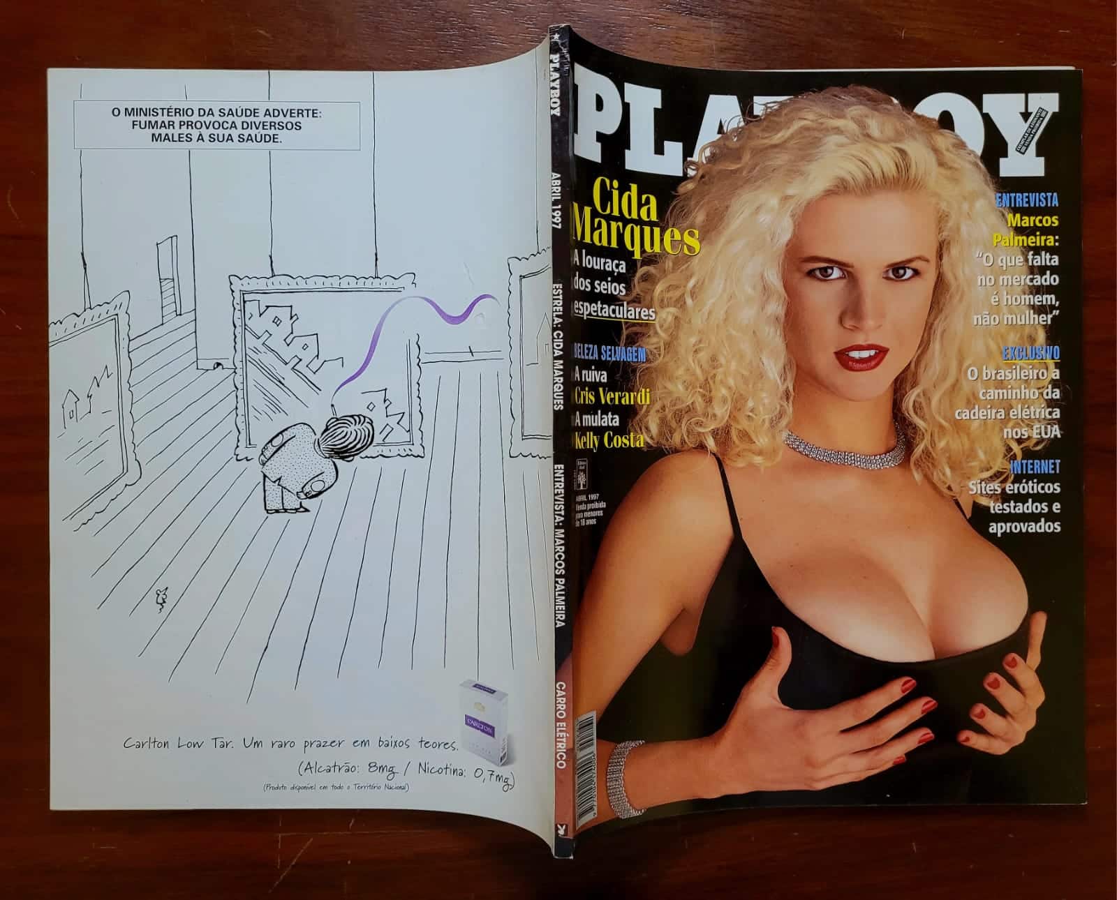 | Casa do Colecionador Playboy Nº 261 | Abril/1997 | Cida Marques | Exemplar de Assinante | Pôster Elisa Bridges