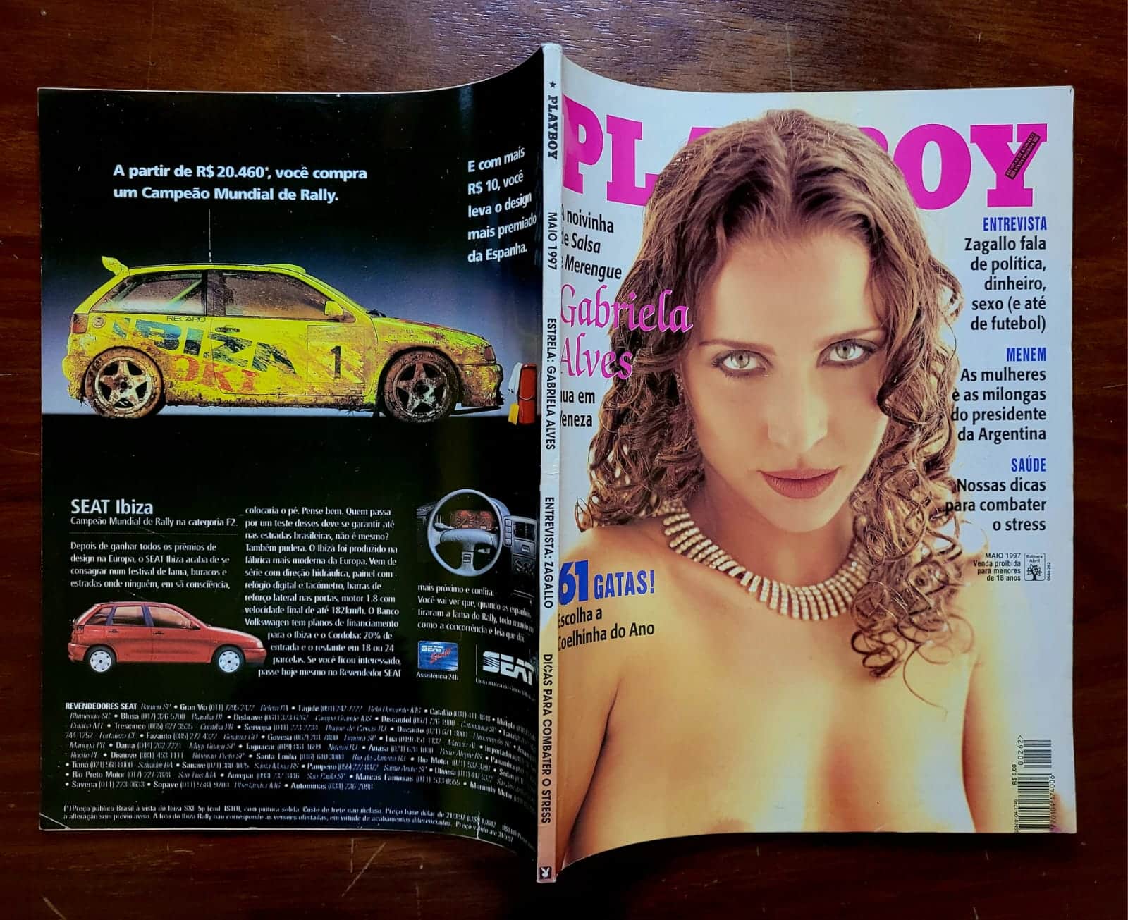 | Casa do Colecionador Playboy Nº 262 | Maio/1997 | Gabriela Alves | Votação da Coelhinha do Ano entre 61 Gatas | Exemplar de Assinante
