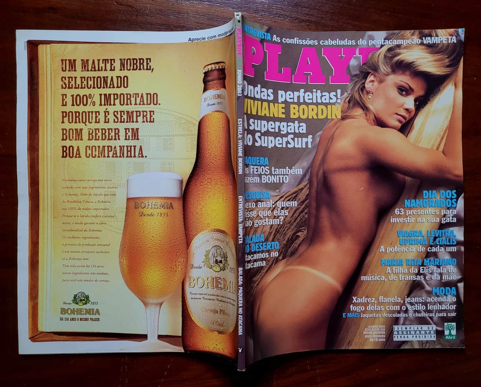 | Casa do Colecionador Playboy Nº 335 | Junho 2003 | Viviane Bordin | Supergata do SuperSurf | Exemplar de Assinante com Pôster