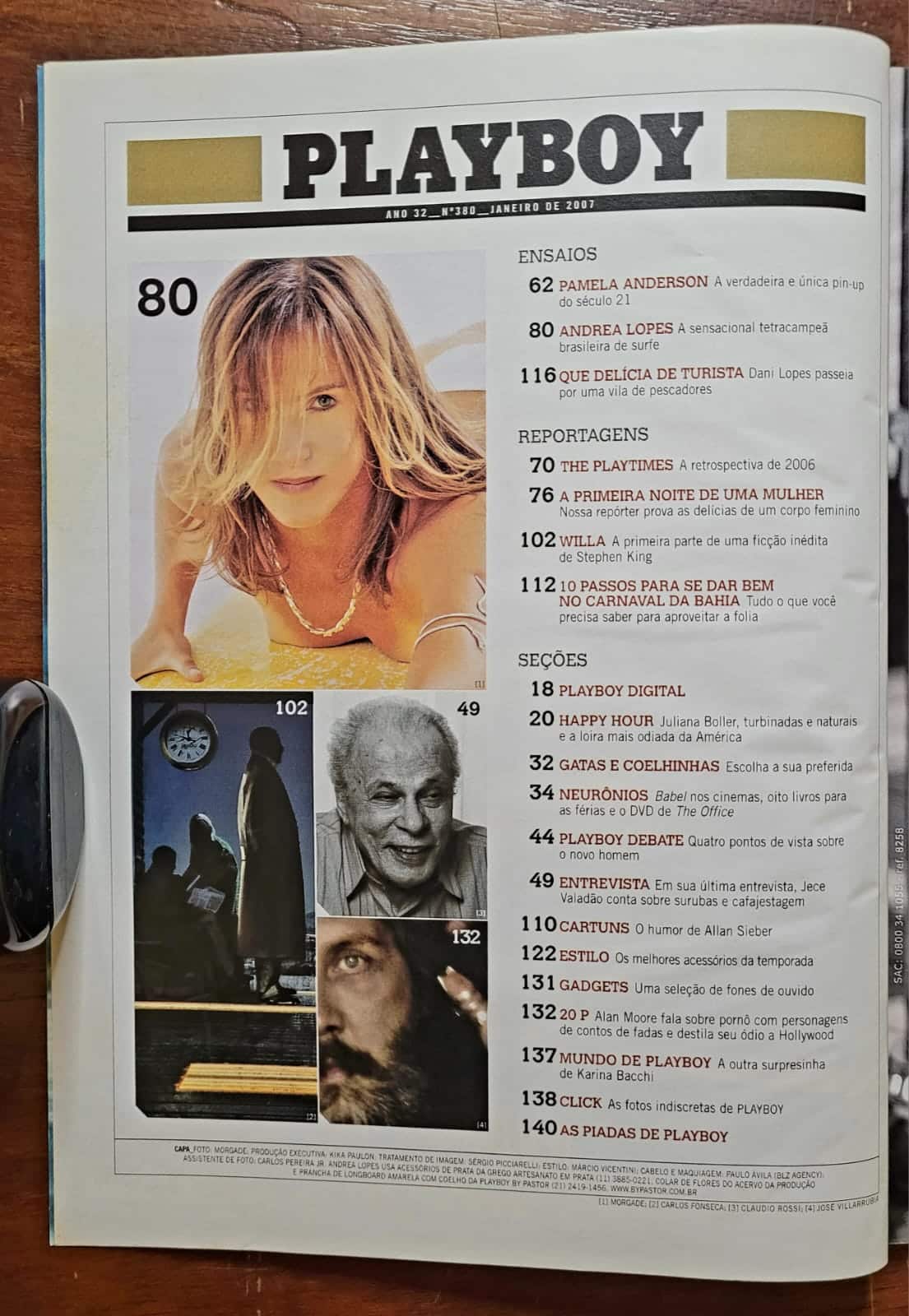 | Casa do Colecionador Playboy Nº 380 | Janeiro/2007 | Andrea Lopes — Tetracampeã de Surfe | Pamela Anderson | Exemplar de Assinante